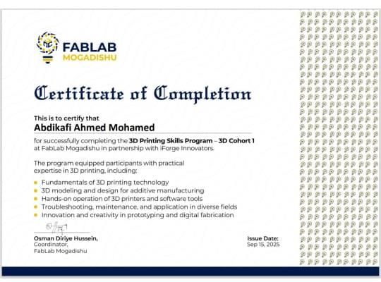 3D Printing Skills Program